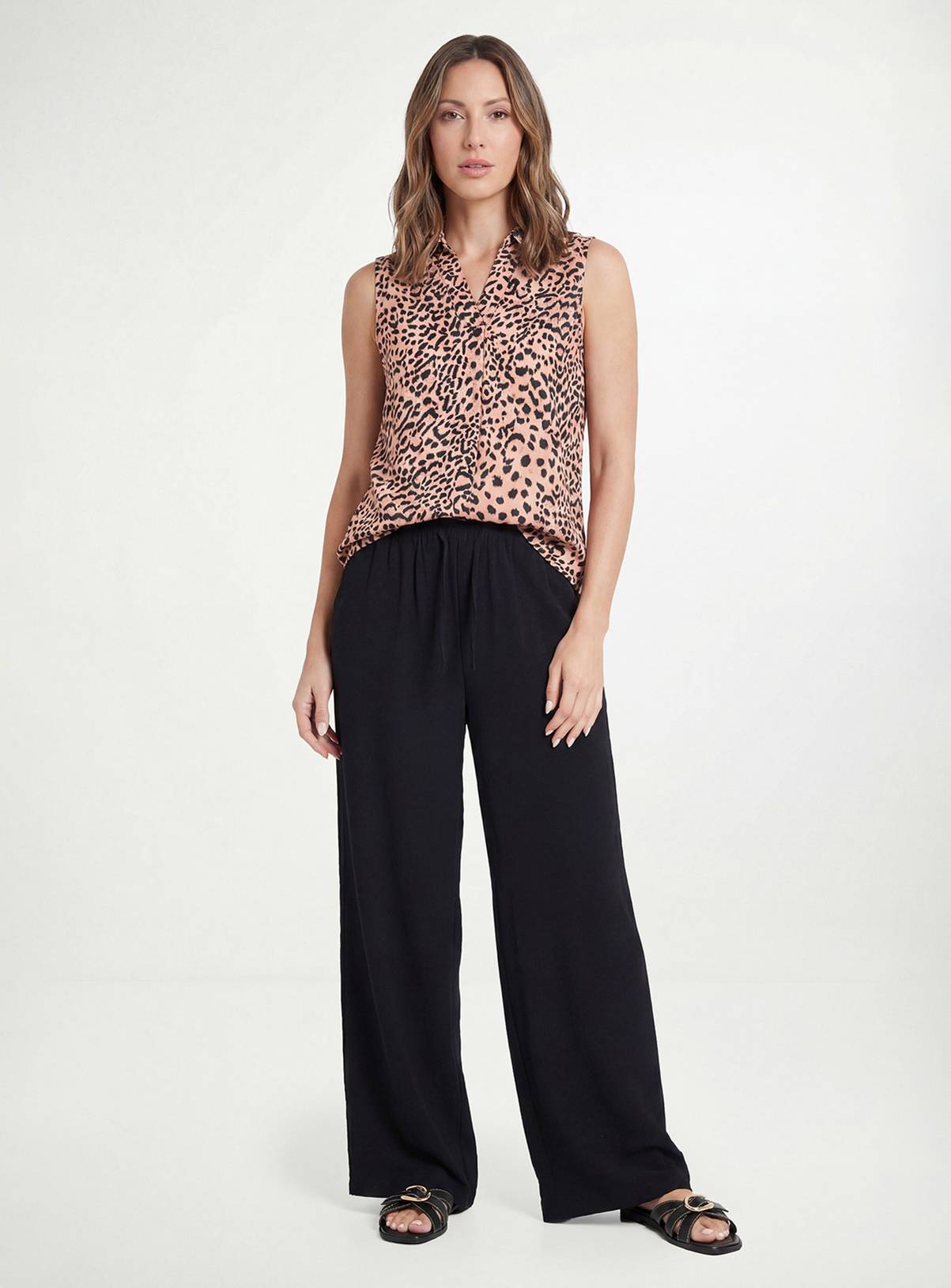 WALLIS Petite Leopard Print Button Sleeveless Top 16 - Image 4